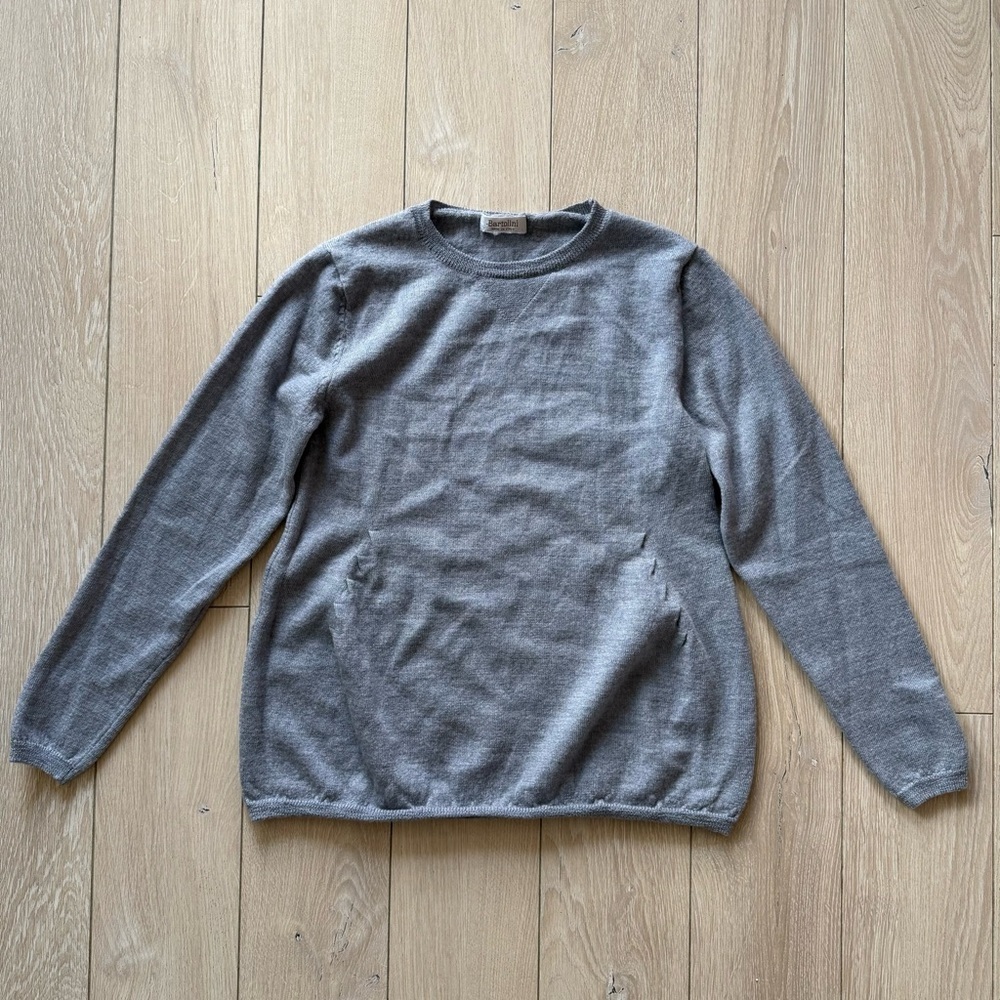 Bartolini Extra Fine Merino Wool Gray Long Sleeve Light Sweater Women’s